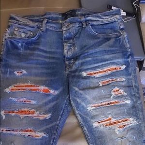 Authentic Amiri distressed panell jeans sz 38